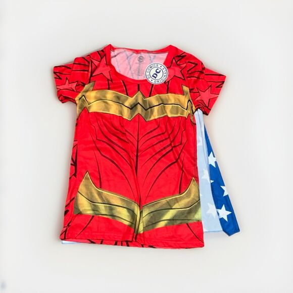 NEW DC Comics Originals Wonder Woman T-shirt with Removable Cape Women’s Large - Picture 1 of 3